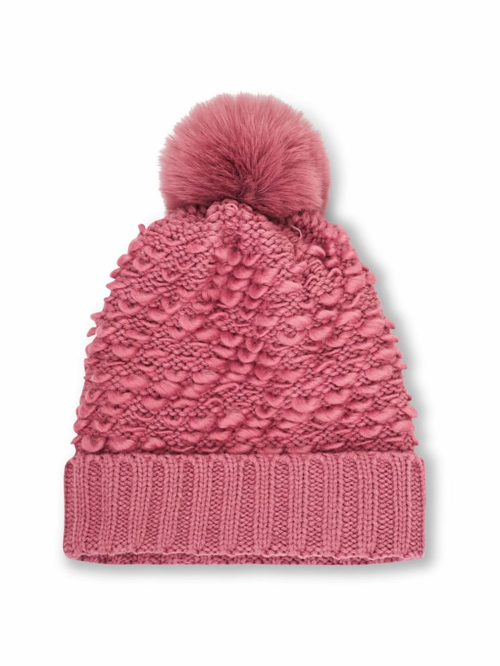 Vintage Havana Winter Hats | Women TURN UP POMPOM HAT - BLUSH Blush