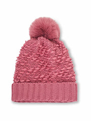 Vintage Havana Winter Hats | Women TURN UP POMPOM HAT - BLUSH Blush